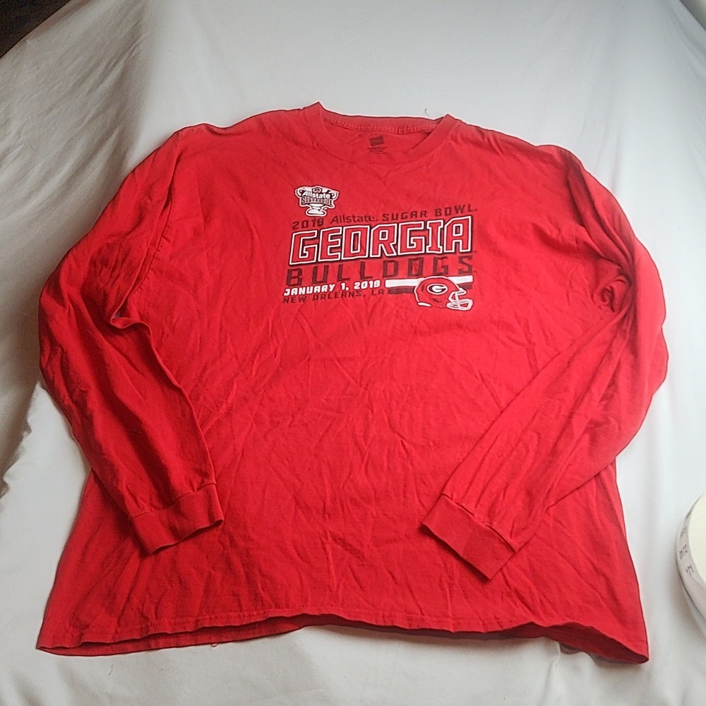 Hanes Georgia Bulldogs 2018 Allstate Sugar Bowl Long Sleeve T-Shirt Red Size 2XL